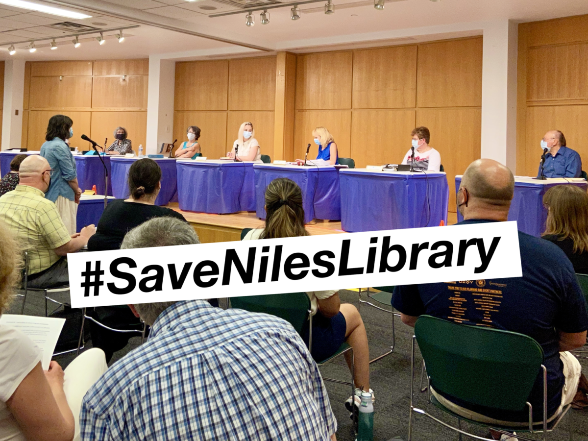 #SaveNilesLibrary Organizer address the library board speaking truth to power.