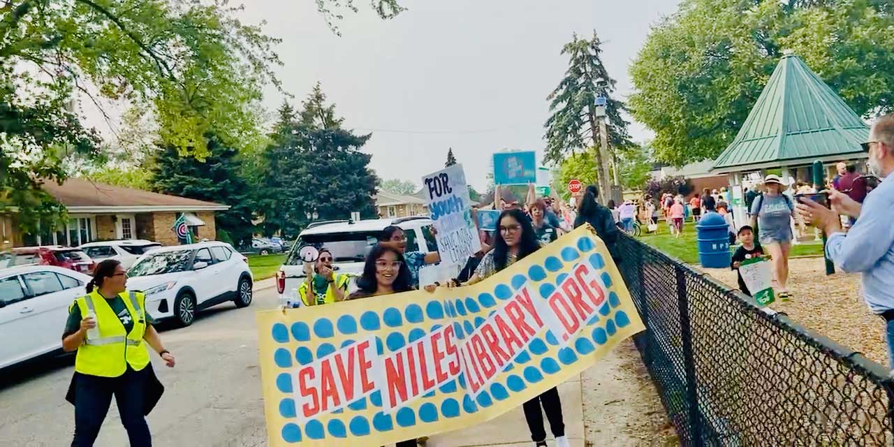 Save Niles Library - Rally on July 23, 2021 in Niles, Illinois